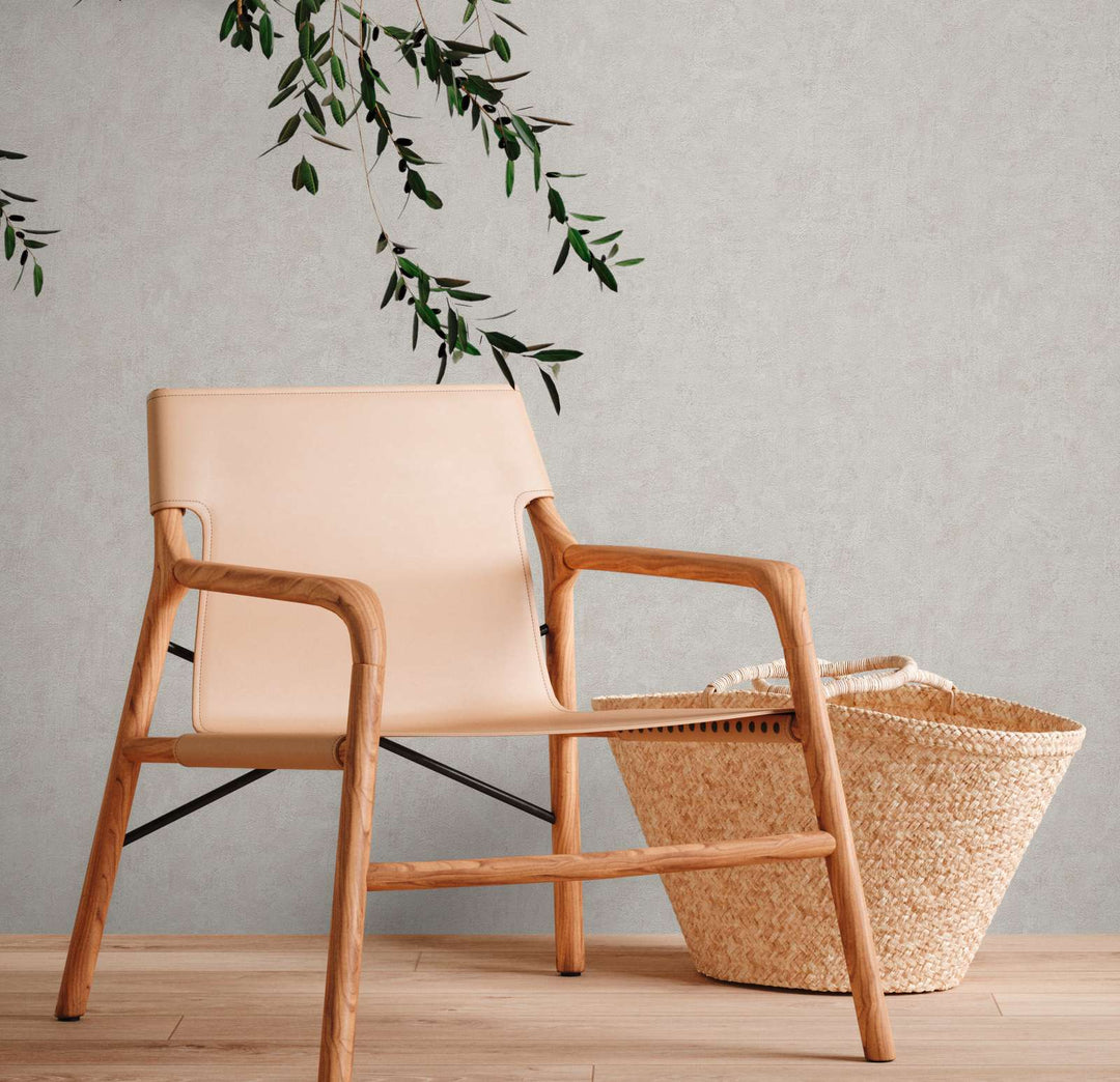 Ekoloģiskas tapetes bez PVC ar teksturētu izskatu: krēmkrāsā, 386395 AS Creation