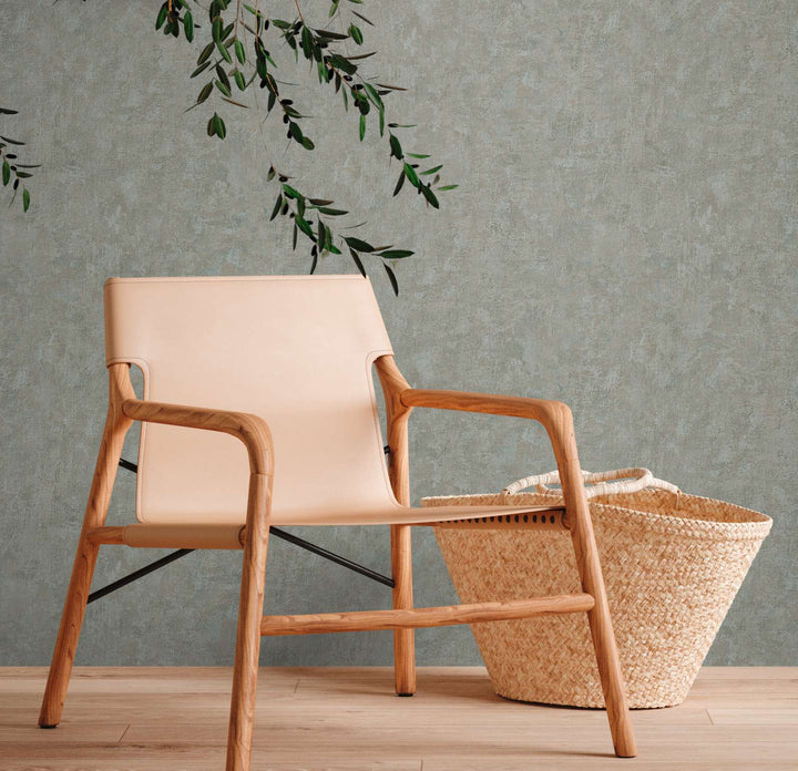 Ekoloģiskas tapetes bez PVC ar teksturētu izskatu zaļā krāsā, 386391 AS Creation