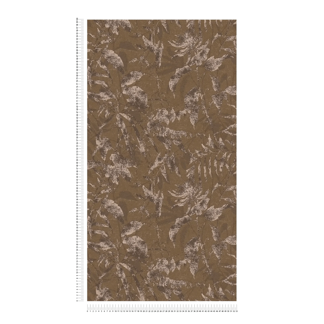 Elegantas neaustas tapetes ar lapu rakstu vintage stilā - brūnā - 782034 AS Creation