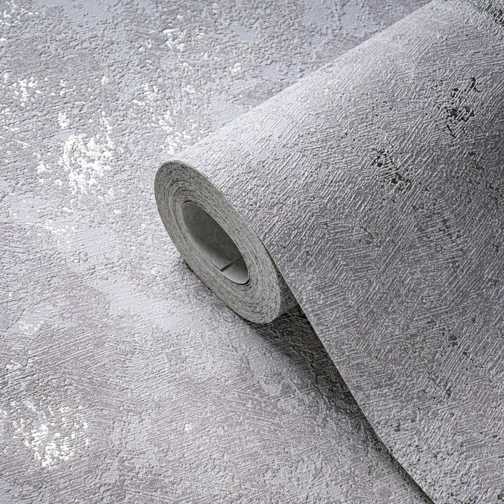 Flizelīna tapetes - apmetums ar sudraba akcentiem - pelēka, 393872 AS Creation
