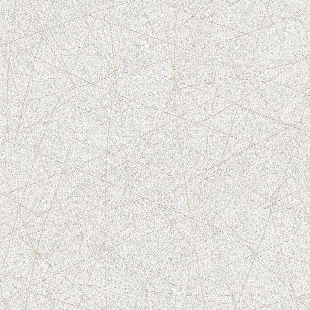 Flizelīna tapetes ar grafisko līniju rakstu baltā krāsā - 1375133 AS Creation