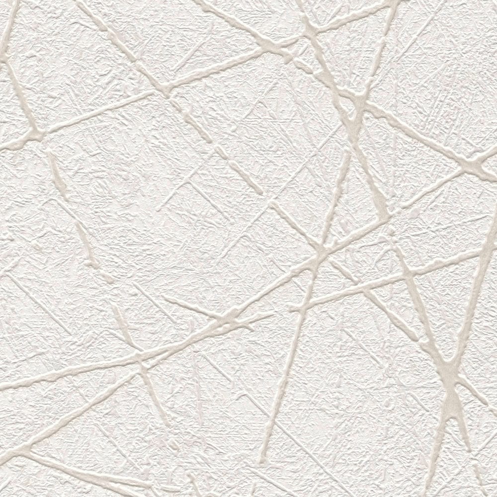 Flizelīna tapetes ar grafisko līniju rakstu baltā krāsā - 1375133 AS Creation