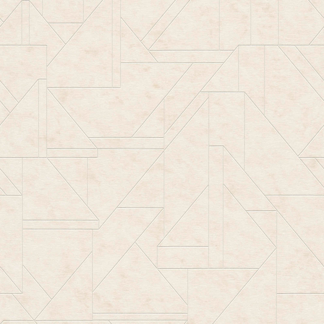 Flizelīna tapetes ar grafisku līniju rakstu, krēmkrāsā, 1374016 AS Creation