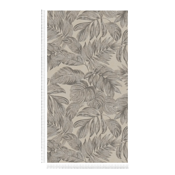 Flizelīna tapetes - ziedu raksts ar lapu motīvu taupe krāsā - 393402 AS Creation