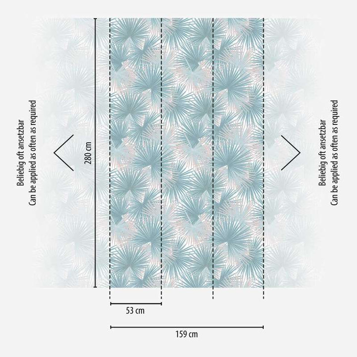 Flizelīna tapetes ar lielām lapām zilos toņos - 1375243 AS Creation