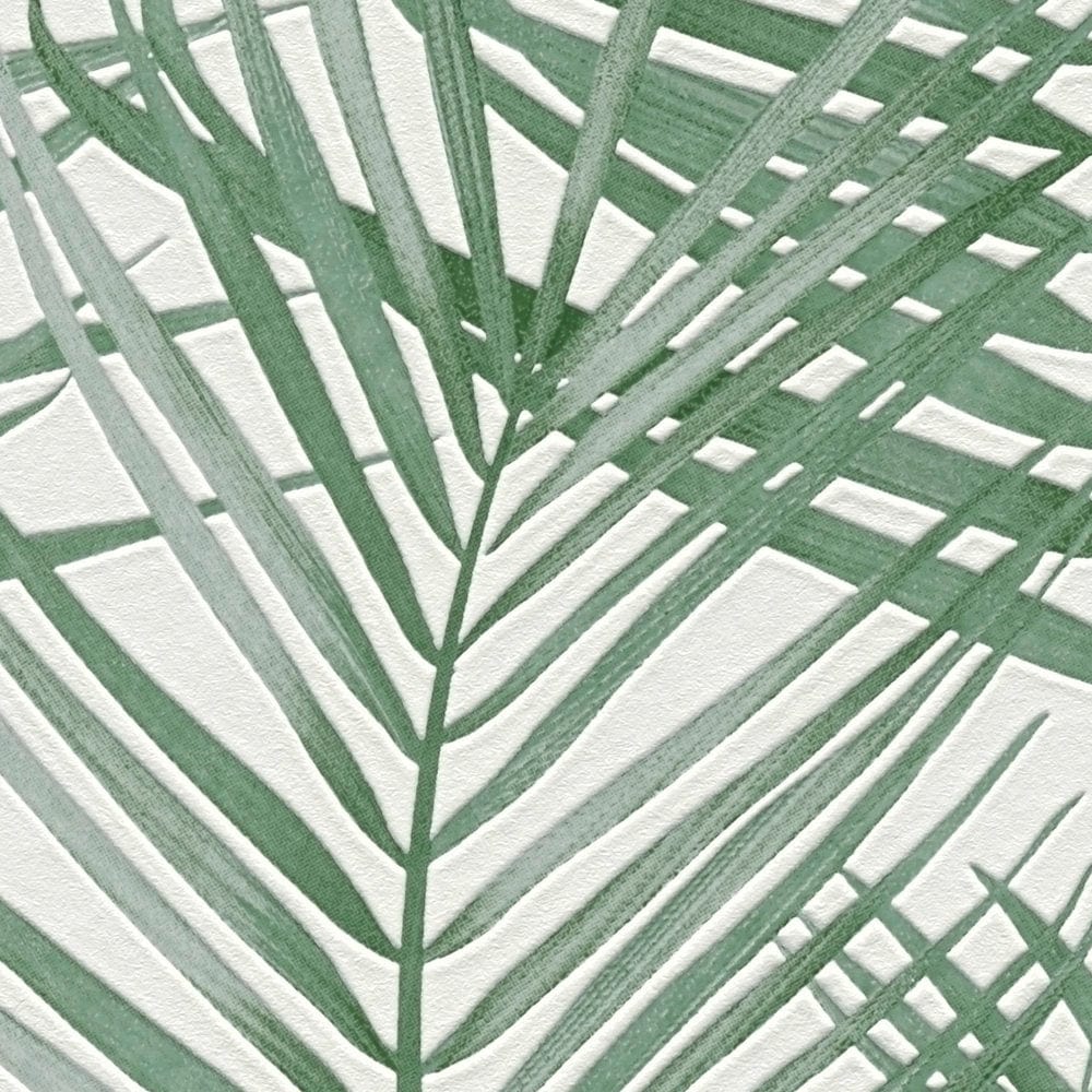 Flizelīna tapetes ar lielām palmu lapām: zaļā krāsā, 390381 AS Creation