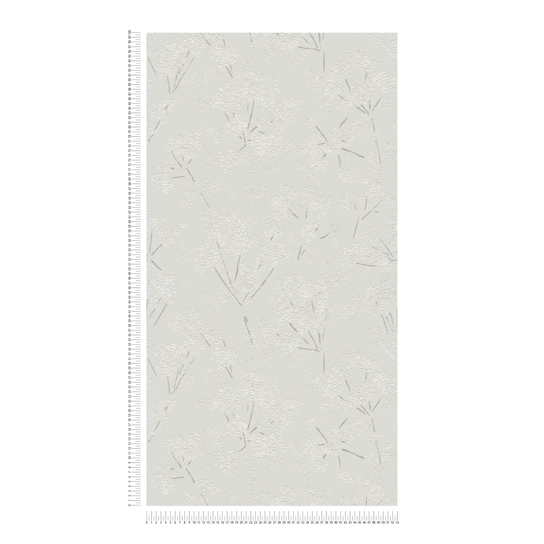 Flizelīna tapetes ar rotaļīgu ziedu rakstu - pelēkā krāsā - 395484 AS Creation