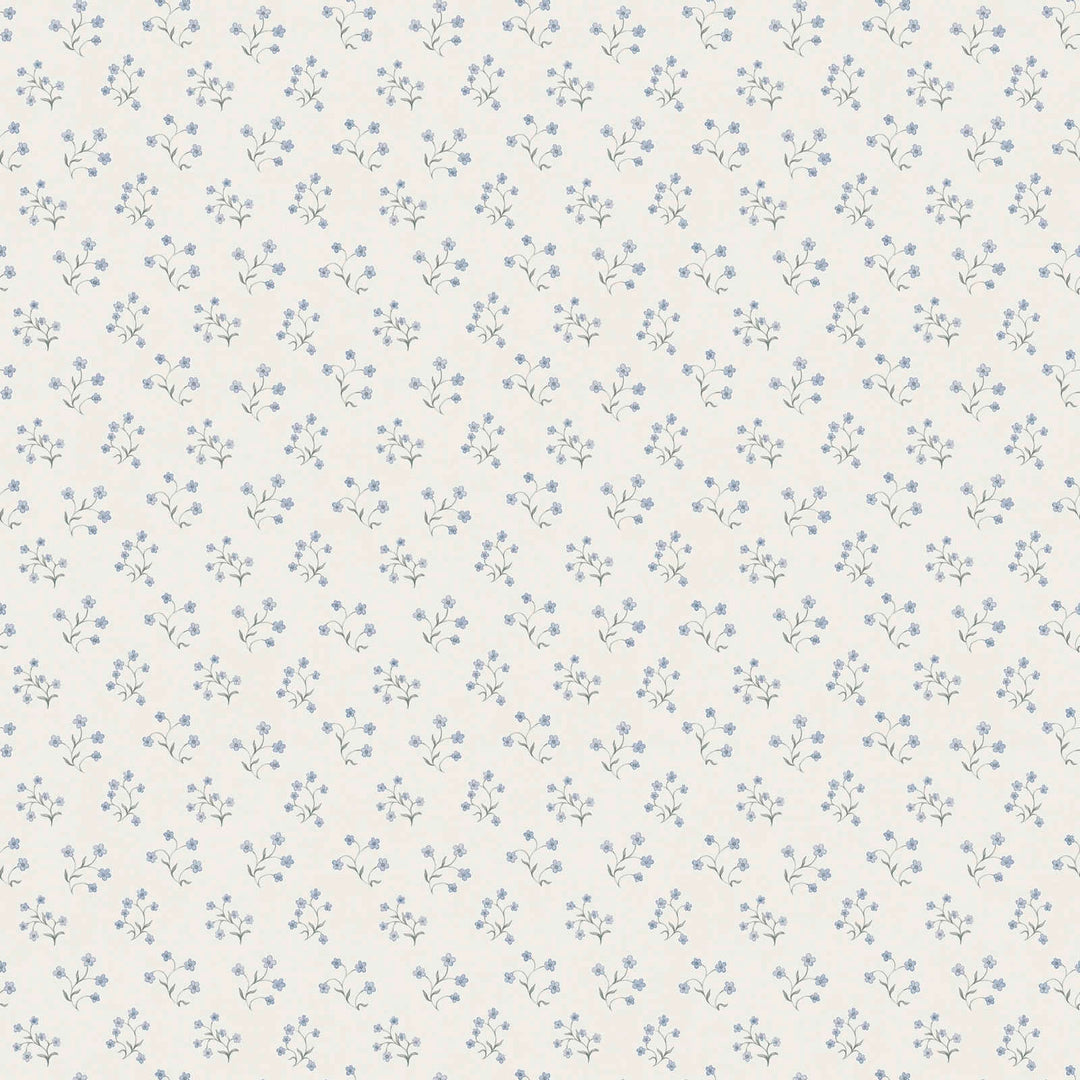 Flizelīna tapetes ar ziedu rakstu - baltā, pelēkā, zilā krāsā, 390713 AS Creation