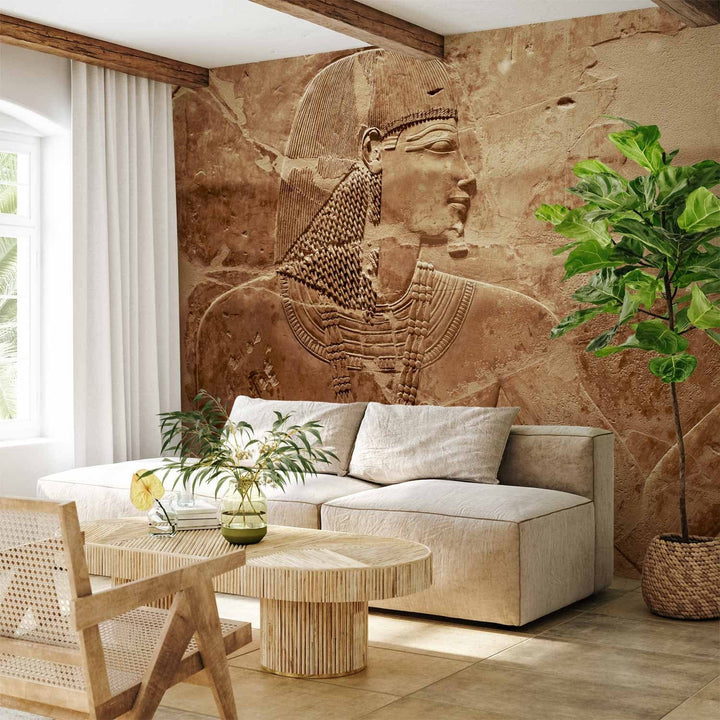 Fototapetes - Faraona figūra, Senās Ēģiptes motīvs ar akmens bareljefu G-ART