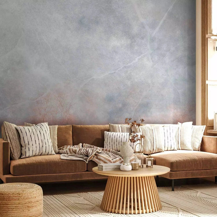 Fototapetes - Pavasara panorāma pelēkā un rozā krāsā G-ART