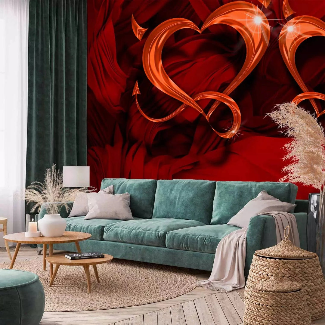 Fototapetes uz mīlestības tematiku sarkanā krāsā - romantiskas G-ART