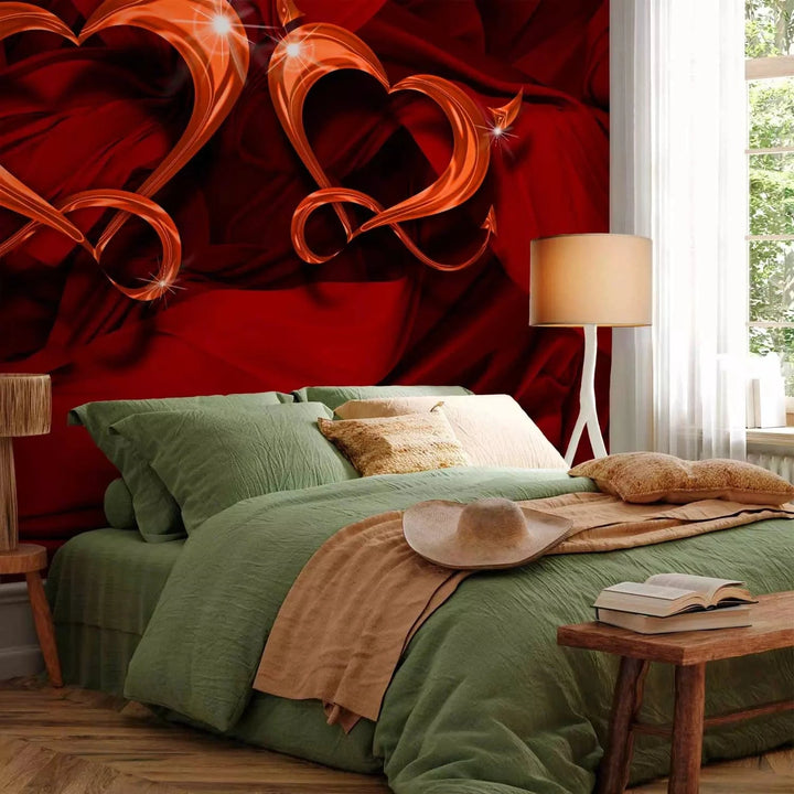 Fototapetes uz mīlestības tematiku sarkanā krāsā - romantiskas G-ART