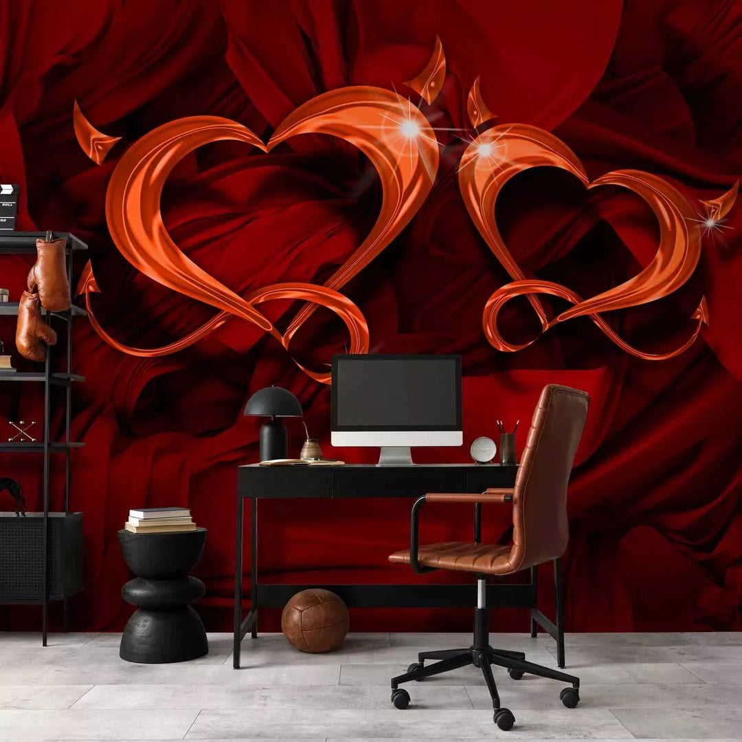 Fototapetes uz mīlestības tematiku sarkanā krāsā - romantiskas G-ART