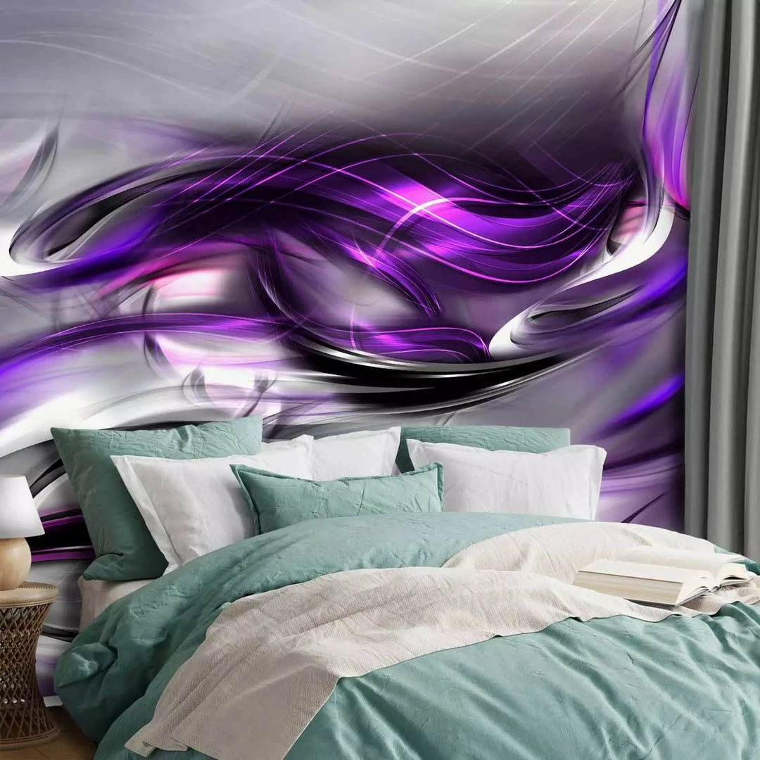 Fototapetes - Abstrakcija ar violetiem viļņiem - moderns dizains G-ART