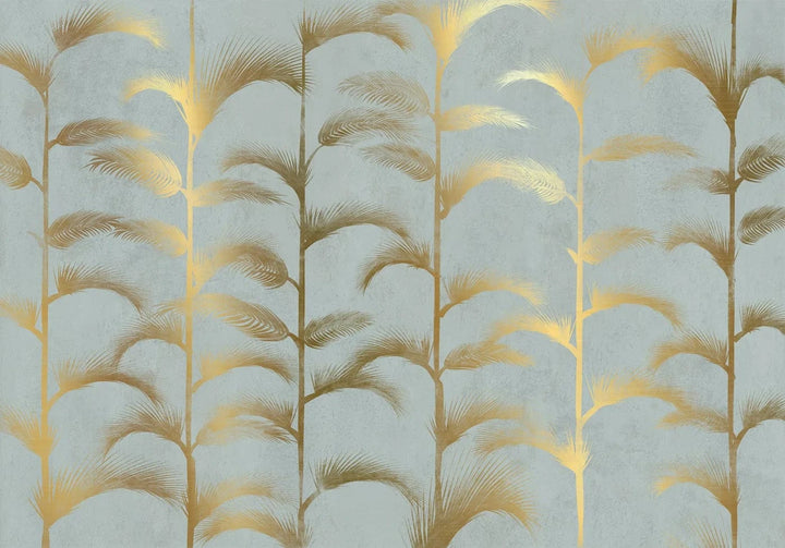 Fototapetes - Abstrakcija ar zelta palmu lapām Art deco stilā G-ART