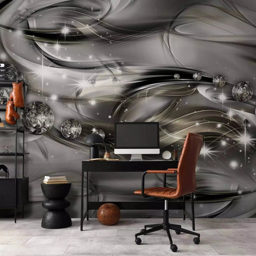 Fototapetes - abstrakta kompozīcija ar dimantiem (pelēkā krāsā) G-ART