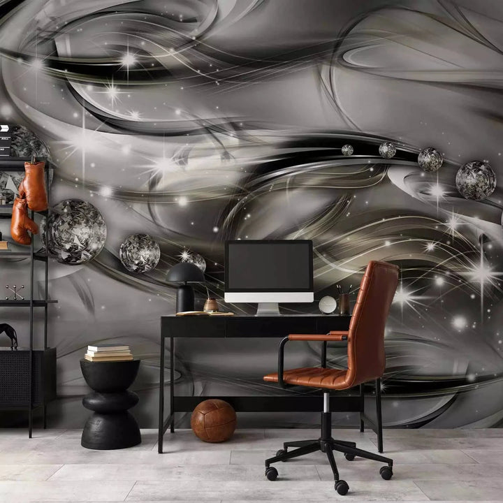 Fototapetes - abstrakta kompozīcija ar dimantiem (pelēkā krāsā) G-ART