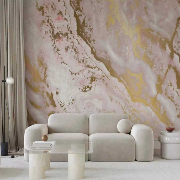 Naustas fototapetes - Abstrakta kompozīcija ar marmoru un zeltu G-ART