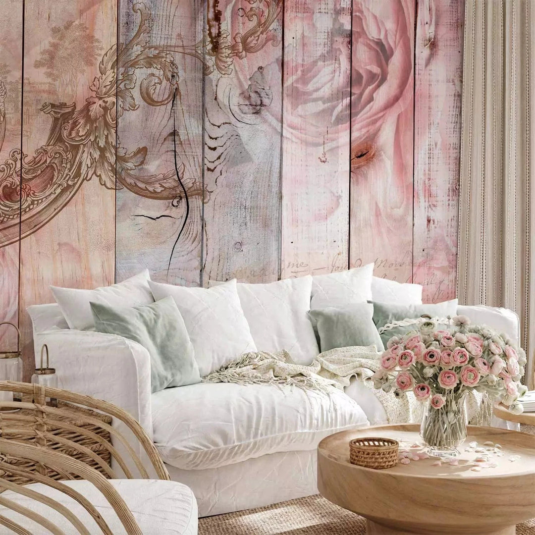 Fototapetes - Abstrakta kompozīcija uz koka dēļiem  G-ART