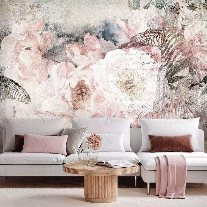 Fototapetes - Abstrakts motīvs ar ziediem vintāžas stilā - pasūtīt G-ART