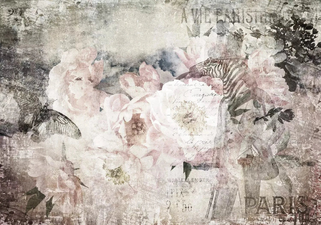 Fototapetes - Abstrakts motīvs ar ziediem vintāžas stilā - pasūtīt G-ART