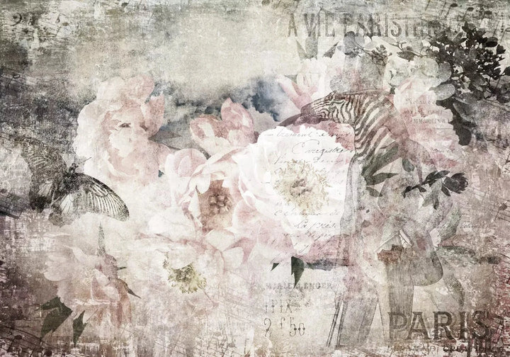 Fototapetes - Abstrakts motīvs ar ziediem vintāžas stilā - pasūtīt G-ART