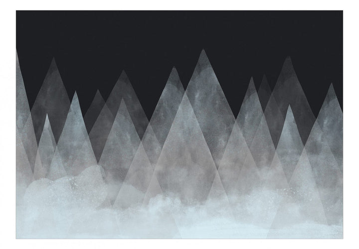 Fototapetes - Ainava ar kalniem uz melna fona - 138828 G-ART