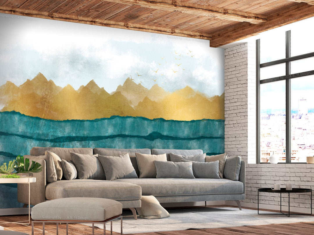 Fototapetes - Ainava ar kalnu virsotnēm un mākoņiem - 138526 G-ART