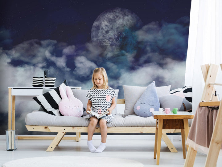 Fototapetes - Ainava ar nakts debesīm ar baltiem mākoņiem - 138290 G-ART