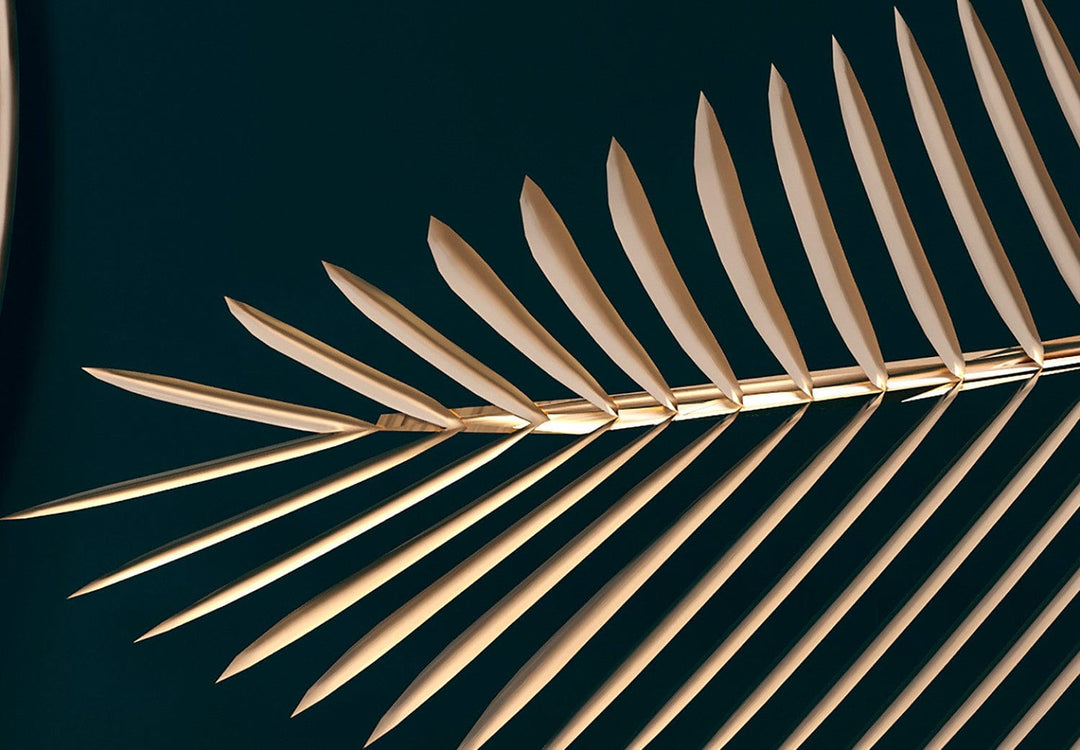 Fototapetes - Apļi un palmu lapas uz tirkīza fona - 150889 G-ART