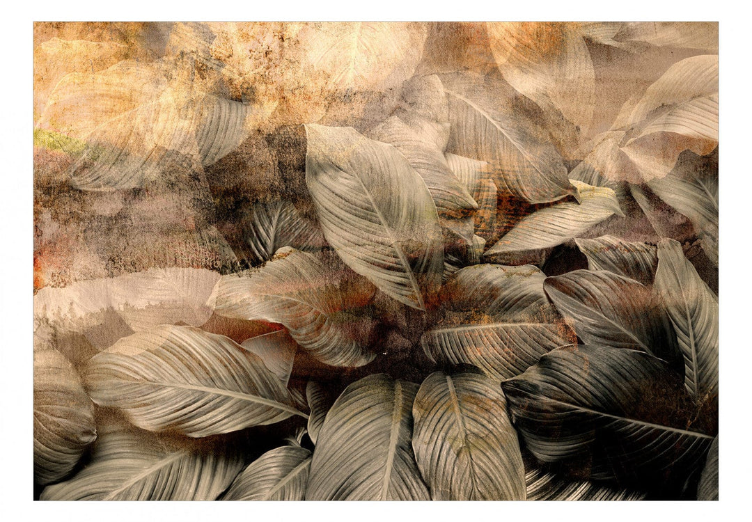 Tropiskas fototapetes - Apzeltītas lapas - 137924 G-ART