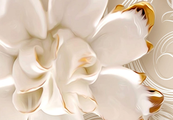 Fototapetes - Apzeltīti ziedi uz perlamutra krāsas fona - 137850 G-ART