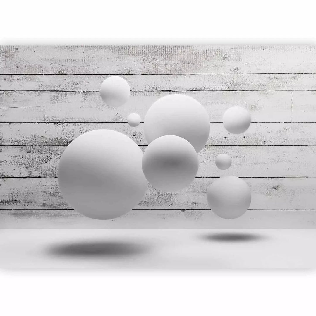 Fototapetes ar 3D optisku ilūziju pelēkos toņos - Bumbiņas, 94219 Tapetenshop.lv