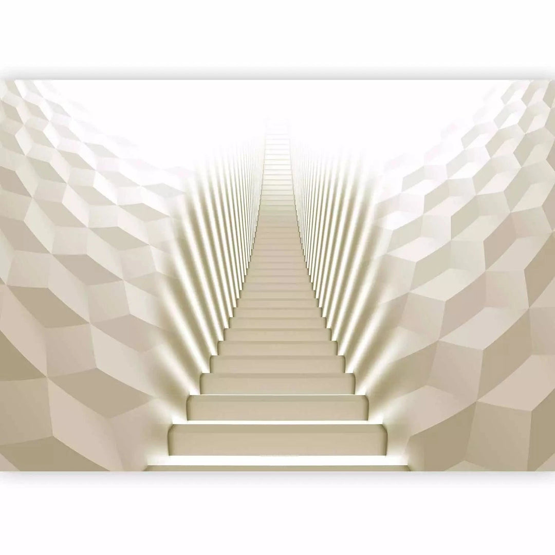 Fototapetes ar 3D rakstu - Krēmkrāsas kāpnes, 62112 Tapetenshop.lv