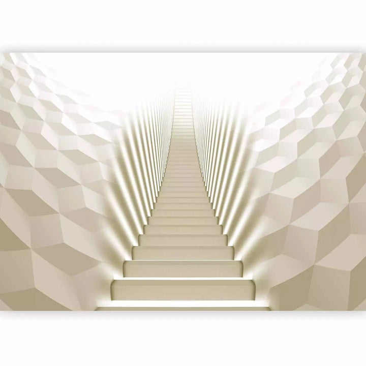 Fototapetes ar 3D rakstu - Krēmkrāsas kāpnes, 62112 Tapetenshop.lv