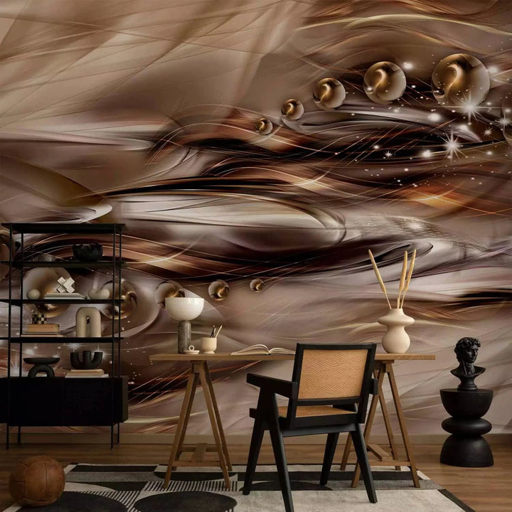 Fototapetes ar abstrakciju brūnos toņos - modernā interjerā G-ART