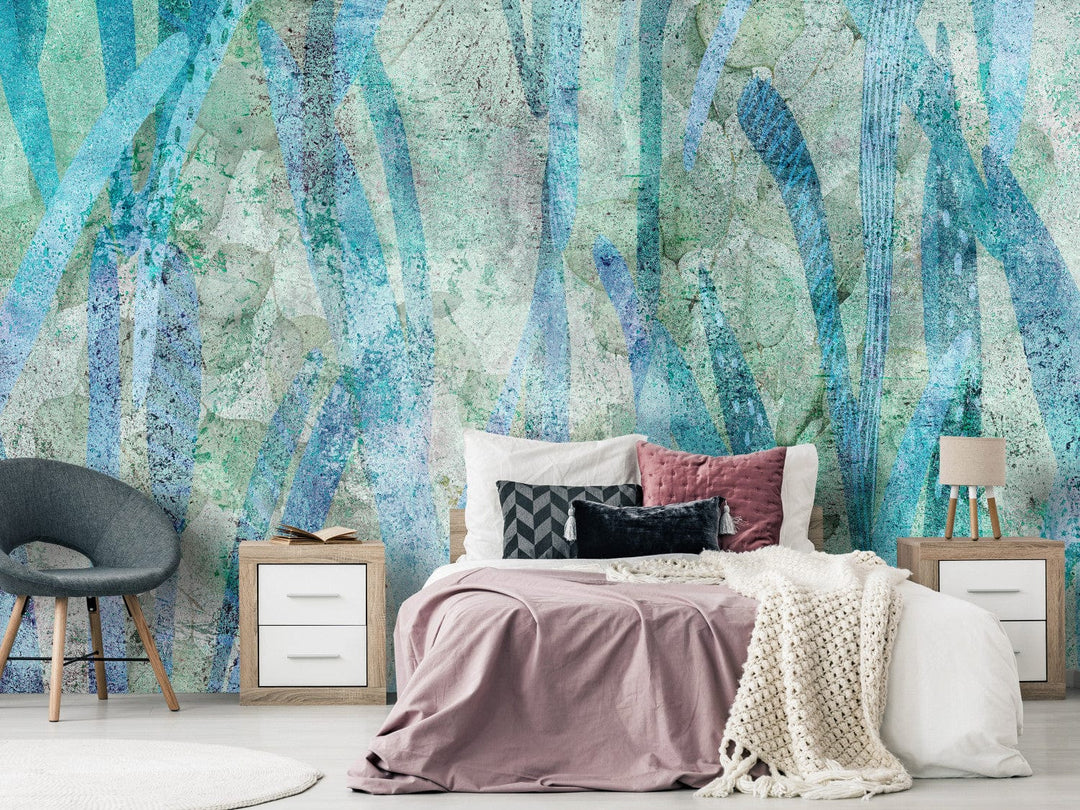 Fototapetes ar abstrakciju tirkīzā krāsā - Šķidrā daba - 135562 G-ART