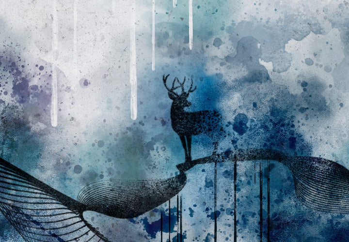 Fototapetes ar abstrakciju zilā krāsā - Meža ēna - 138138 G-ART