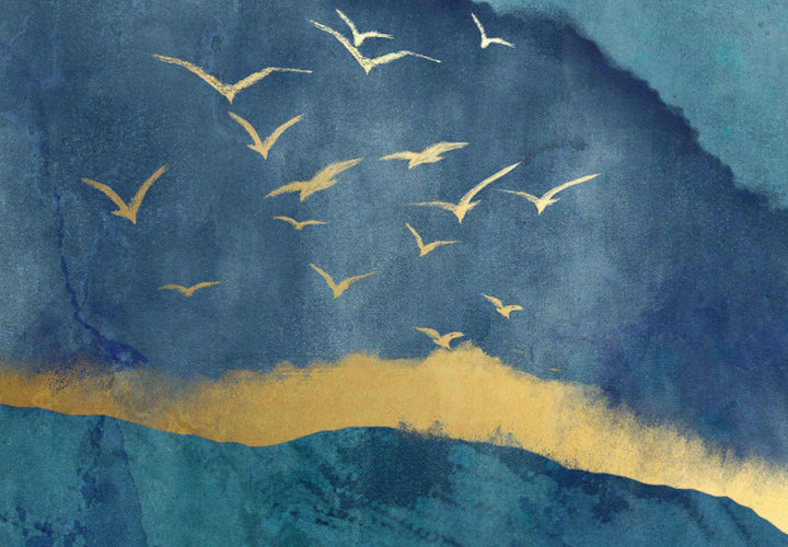 Fototapetes ar abstrakciju zilā krāsā - Zilā ainava - 137304 G-ART