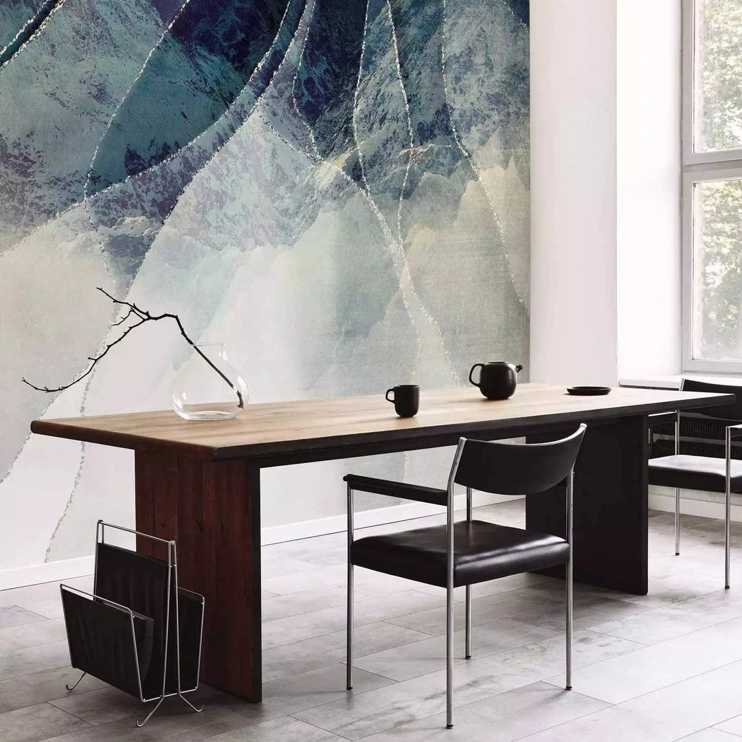 Fototapetes ar abstrakta rakstu - Krāsu vētra (zilā krāsā) - 143480 G-ART