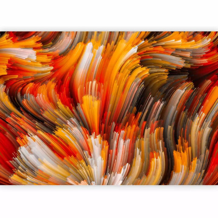 Fototapetes ar abstrakta rakstu - Uguns okeāns - oranžā krāsā G-ART