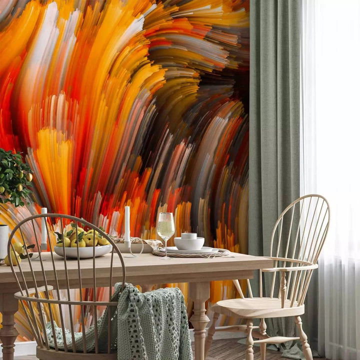 Fototapetes ar abstrakta rakstu - Uguns okeāns - oranžā krāsā G-ART