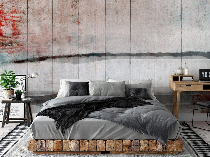 Fototapetes ar abstrakta rakstu uz koka dēļiem - 143804 G-ART