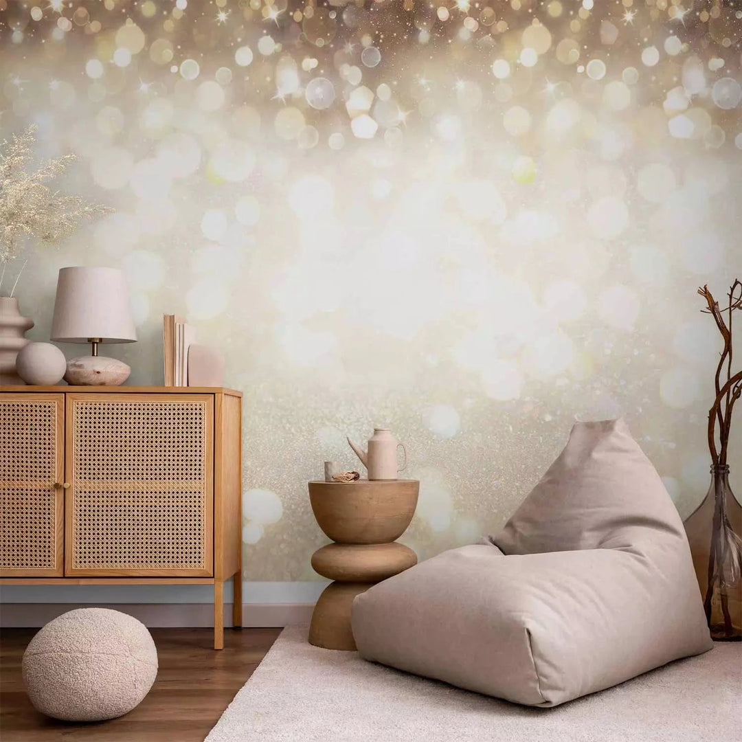 Fototapetes ar abstrakta rakstu zeltā krāsā - Zvaigžņu lietus - 143514 G-ART