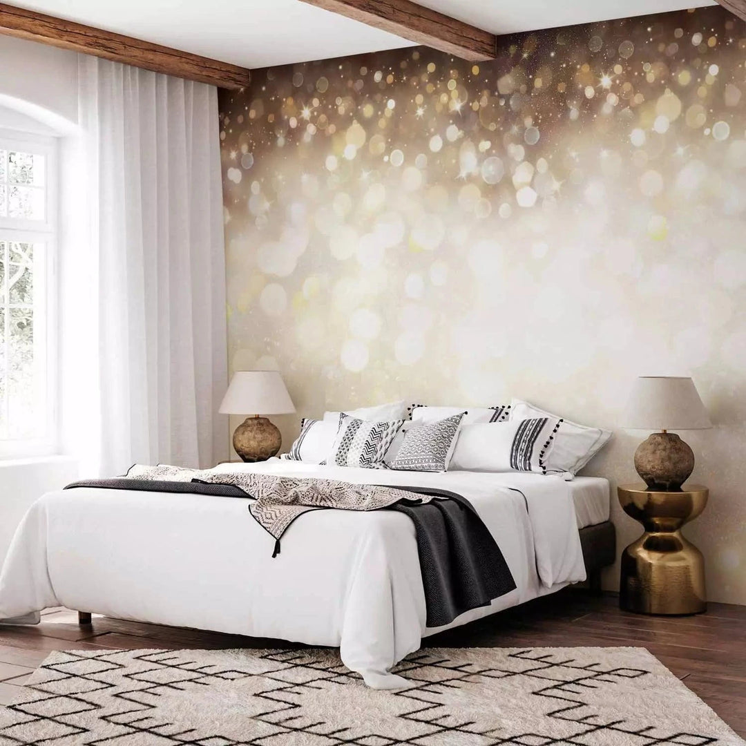 Fototapetes ar abstrakta rakstu zeltā krāsā - Zvaigžņu lietus - 143514 G-ART