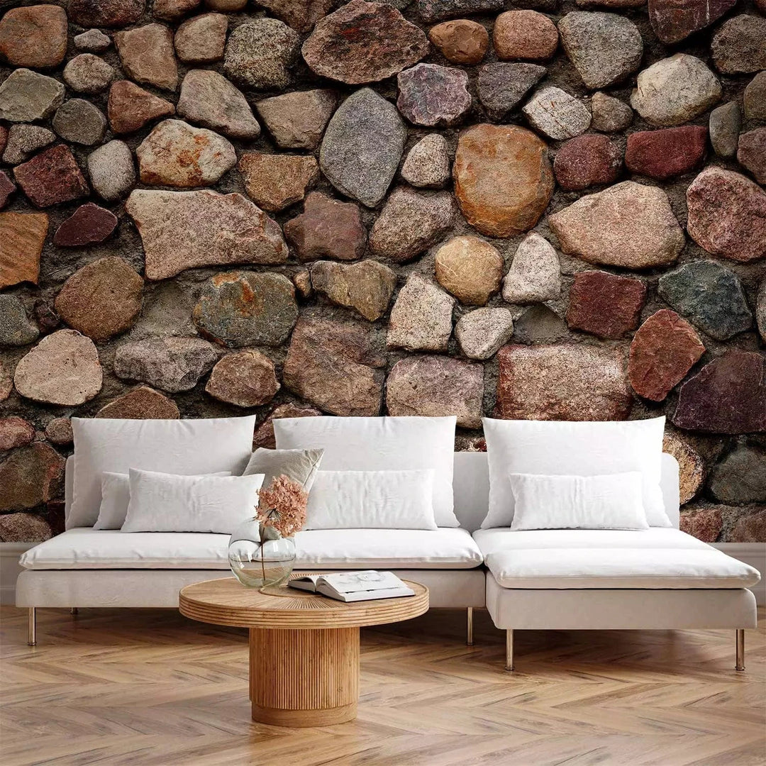 Fototapetes ar akmens imitāciju brūnos toņos G-ART