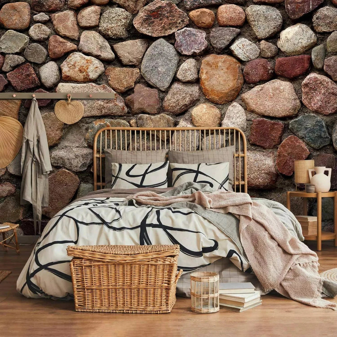 Fototapetes ar akmens imitāciju brūnos toņos G-ART