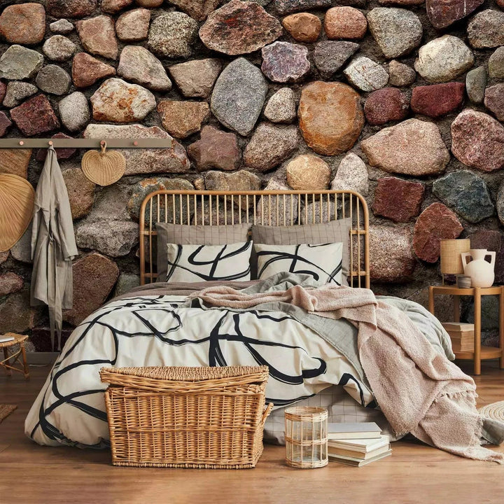 Fototapetes ar akmens imitāciju brūnos toņos G-ART