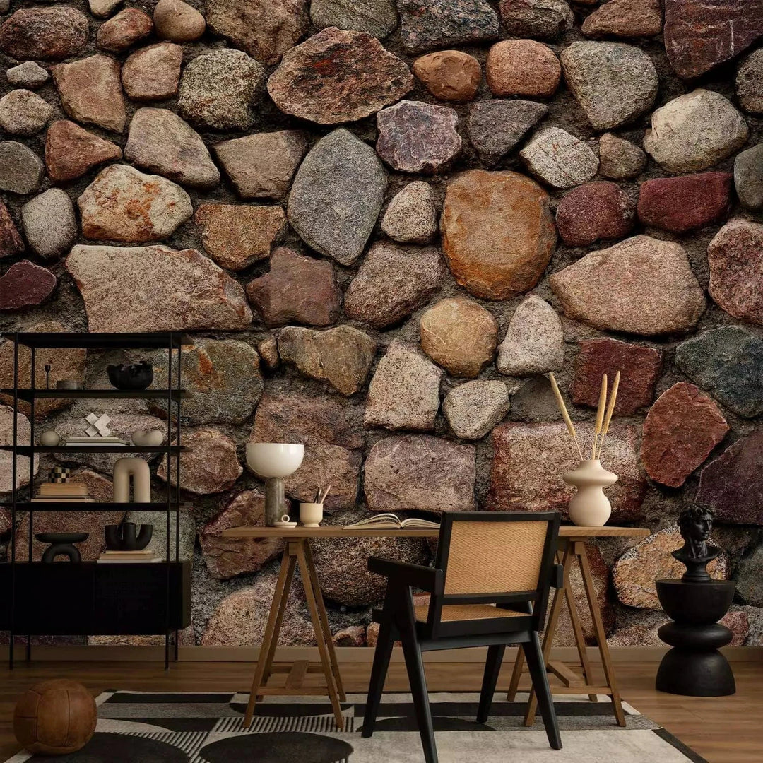 Fototapetes ar akmens imitāciju brūnos toņos G-ART