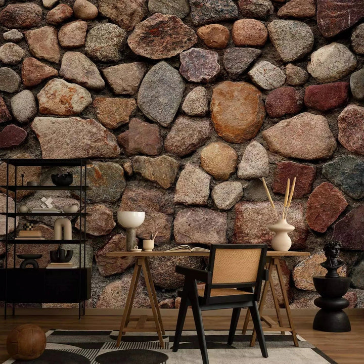 Fototapetes ar akmens imitāciju brūnos toņos G-ART